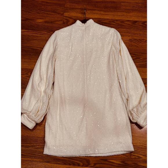 ALEXIS  Alyna Cream Sequin mini party Dress in size M - Picture 12 of 15